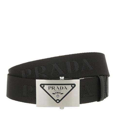 prada metal buckle nylon belt.